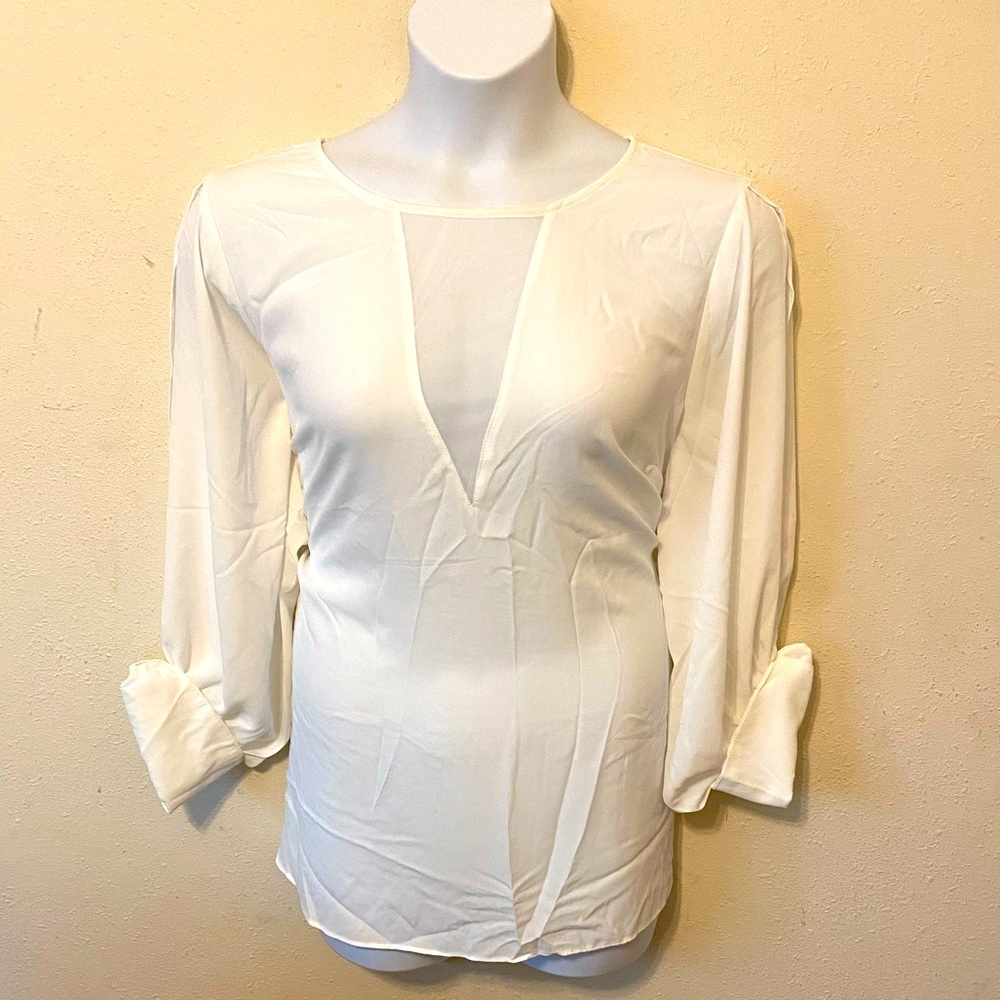 CITY CHIC White blouse with split sleeves